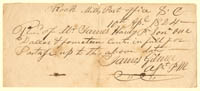 Receipt from Rock Mills Post Office